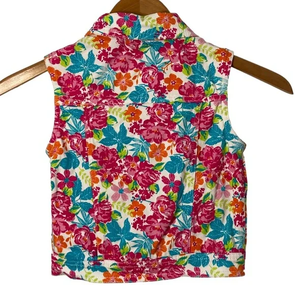 ENYCE New York Floral Cotton Denim Vest Girls' Size 7/8 - Picture 5 of 10